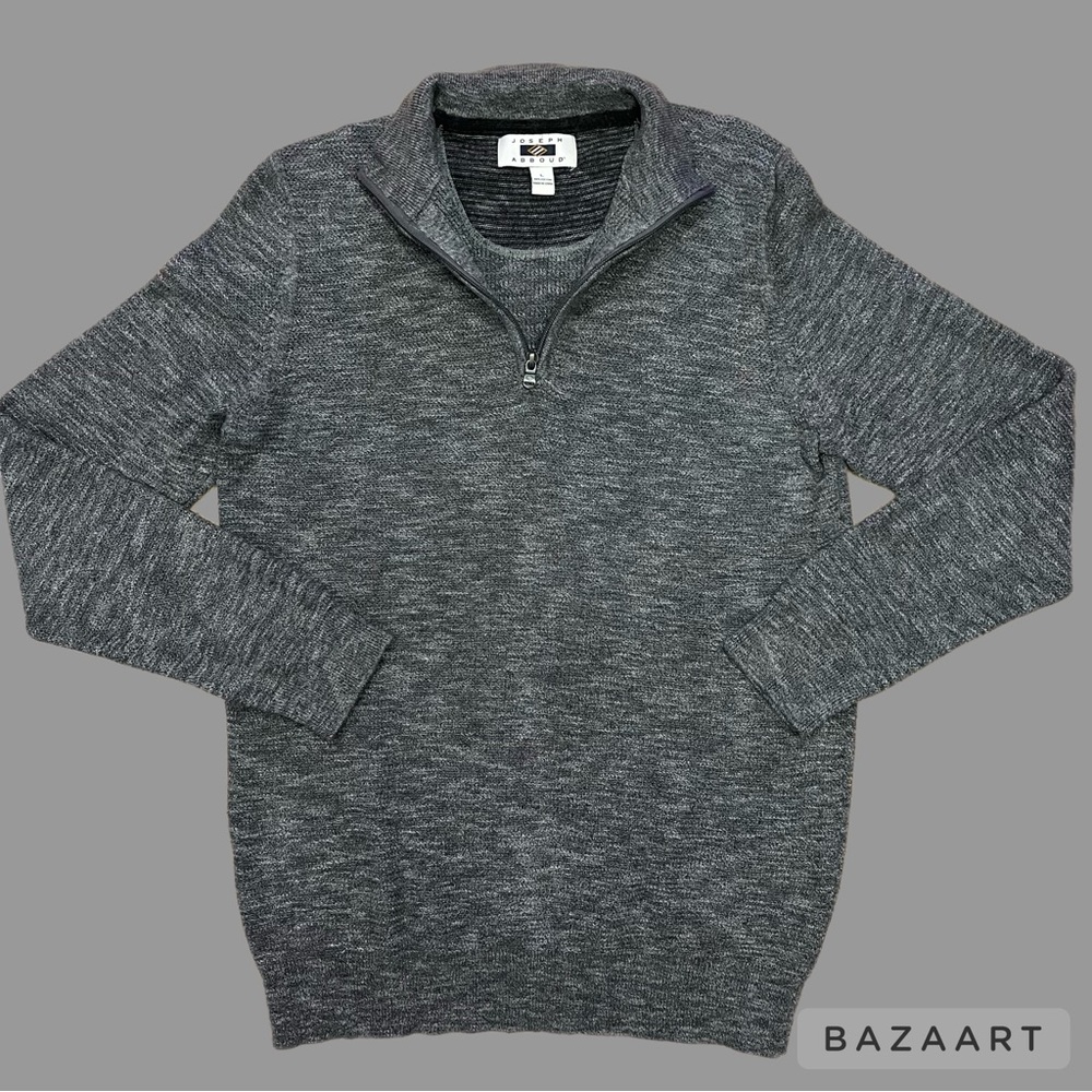 Joseph Abboud Men’s Sweater Quarter Zip Grey Jacket Size L